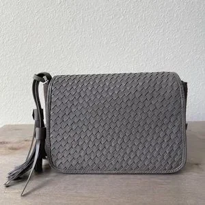 Tory Burch | Bags | Tory Burch Thea Woven Web Flap Zinc